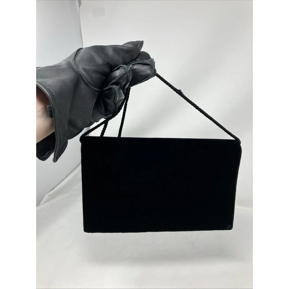 Vintage Shilton Japelle Black Velvet Clutch Bag Evening Shoulder Bag Hong Kong